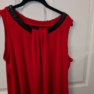 Worthington Women red and black tank.